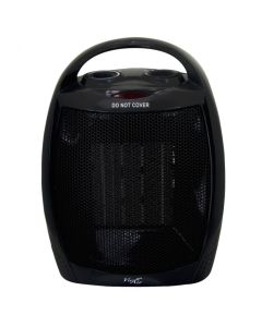 Vie Air 1500W Portable 2 Settings Black Ceramic Heater with Adjustable Thermostat